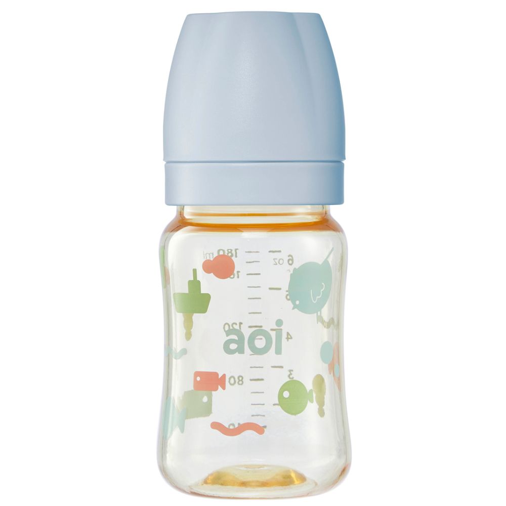 Aoi Flora Printed Baby Bottle Light Blue 180ml