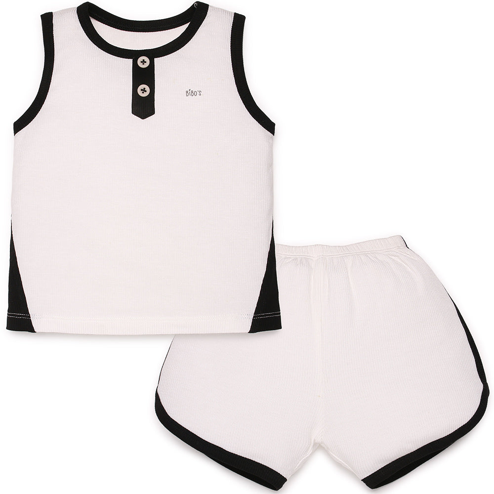 Bibo's Boy's Sleeveless Set HY 397831 White and Black