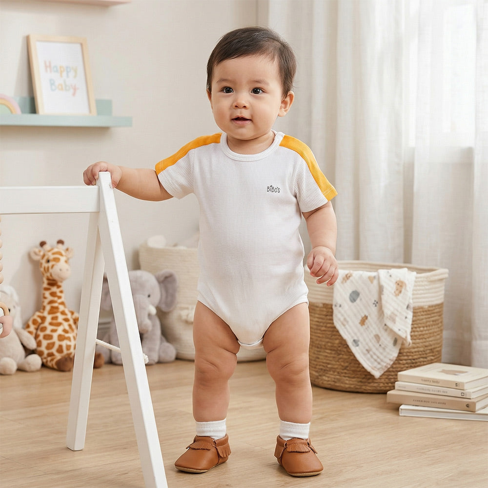 Bibo's Boy's Triangle Bodysuit HY 397831 White and Orange