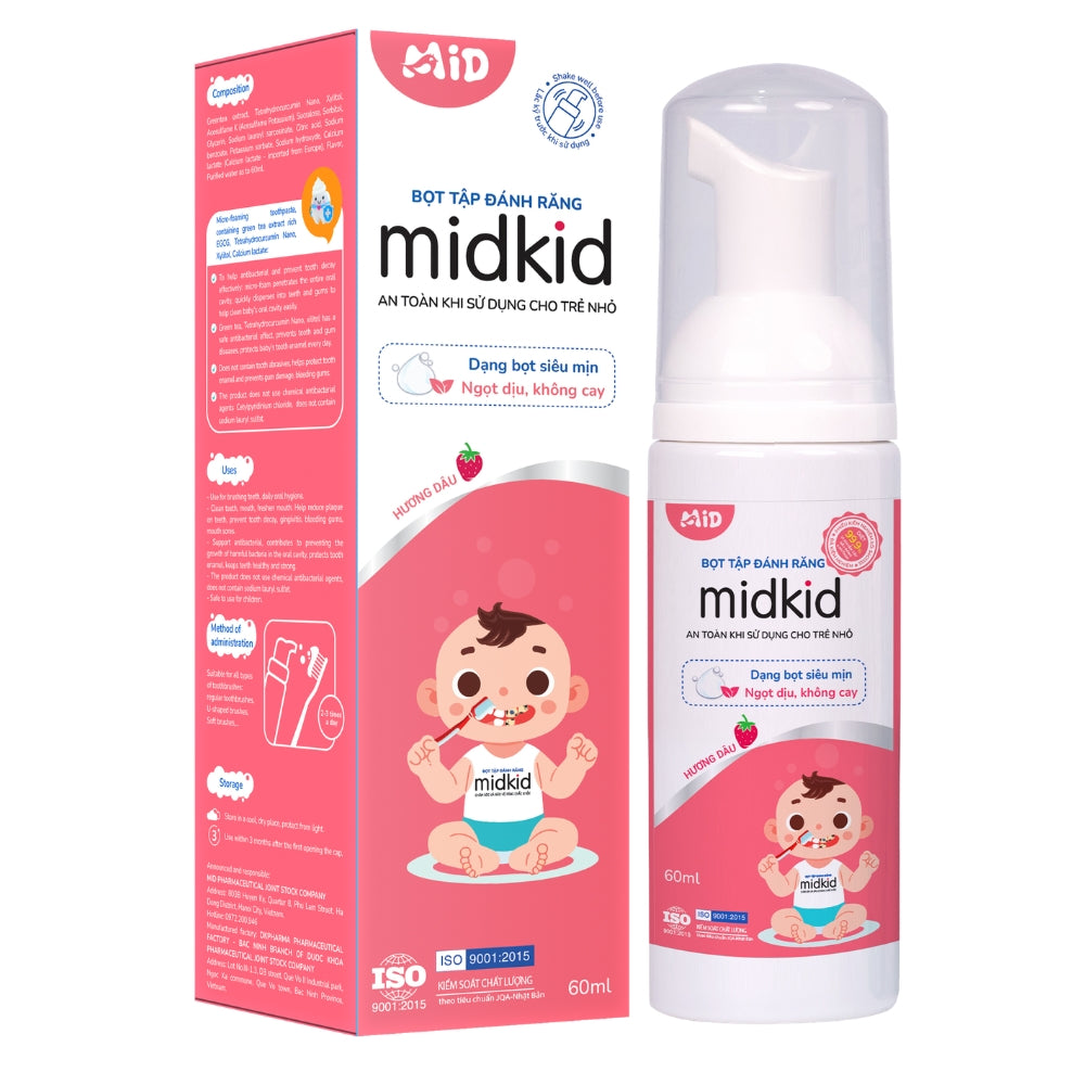 Midkid Strawberry Toothpaste Foam for Babies (12+ months)
