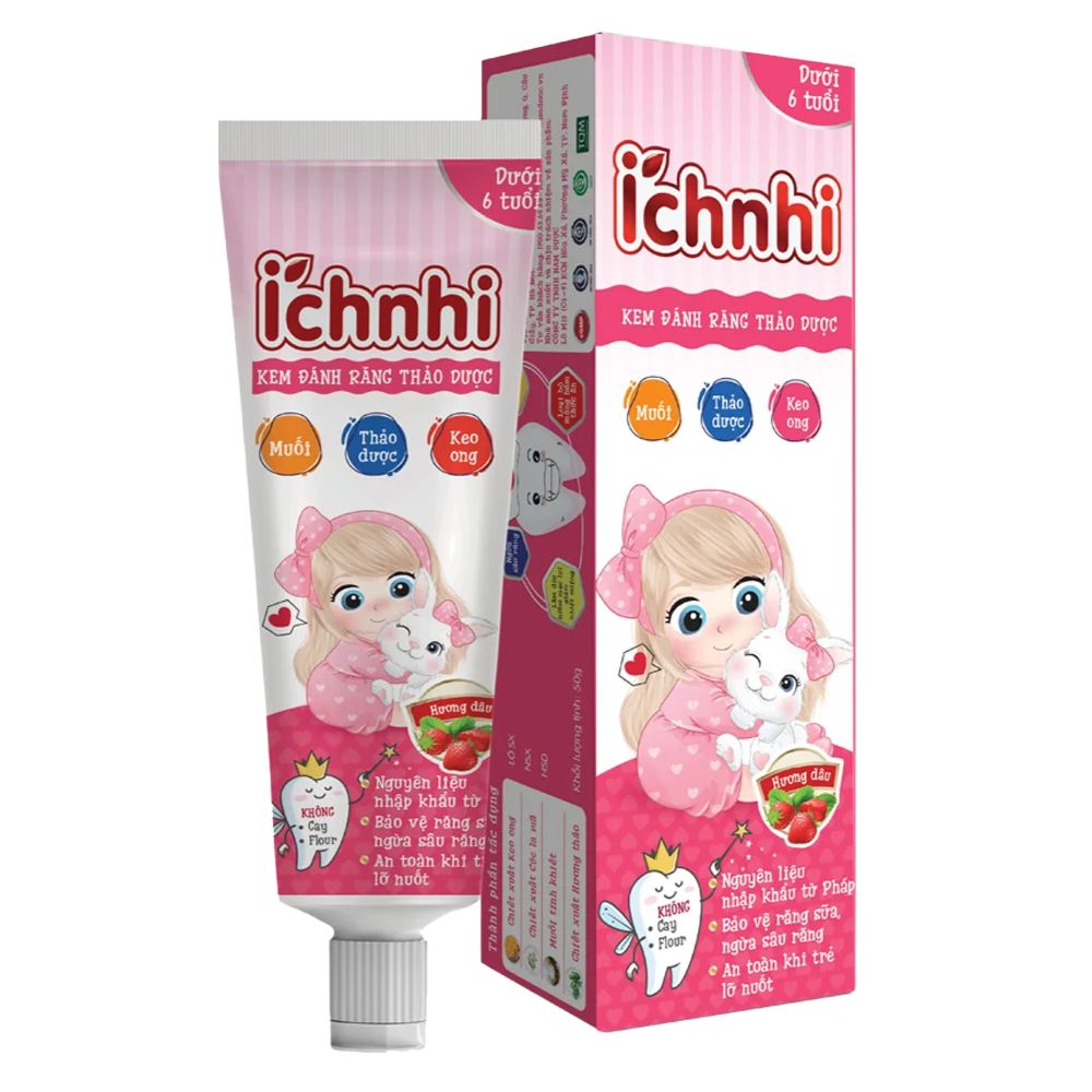 Ich Nhi Herbal Toothpaste Strawberry Flavor (Under 6 years)