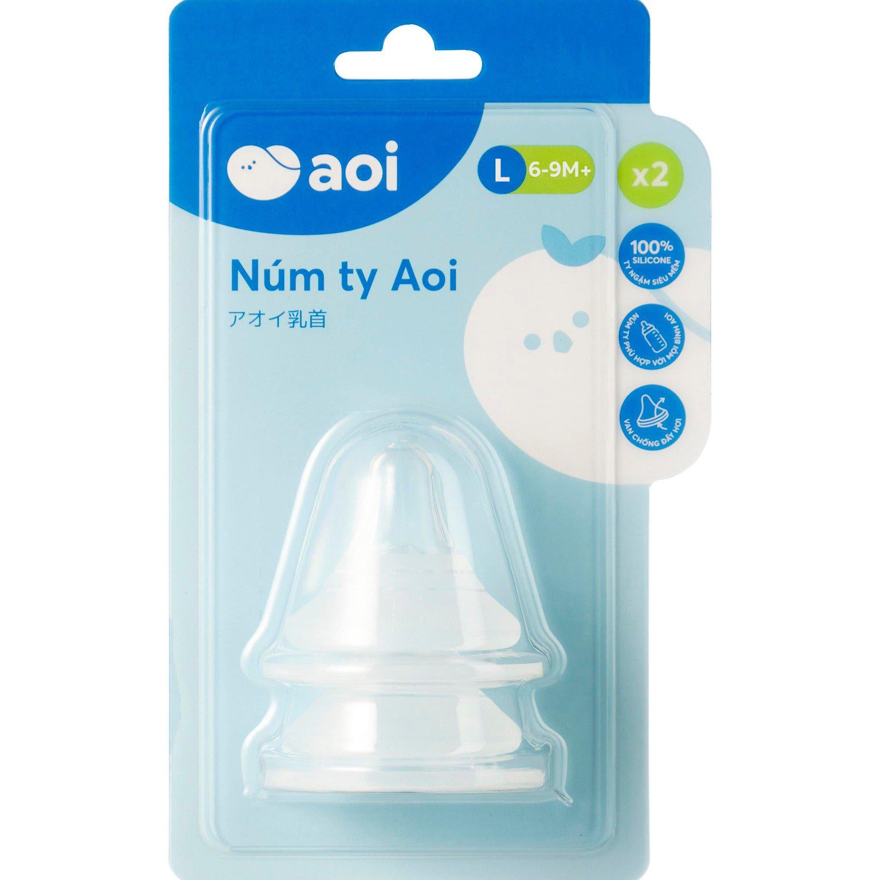 Aoi Replacement Nipples size L 6-9 months - Twin pack