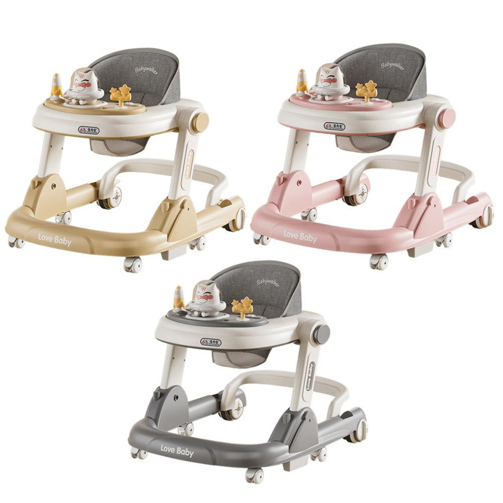 Multi-Mode Anti-Rollover Baby Walker with Lights and Music