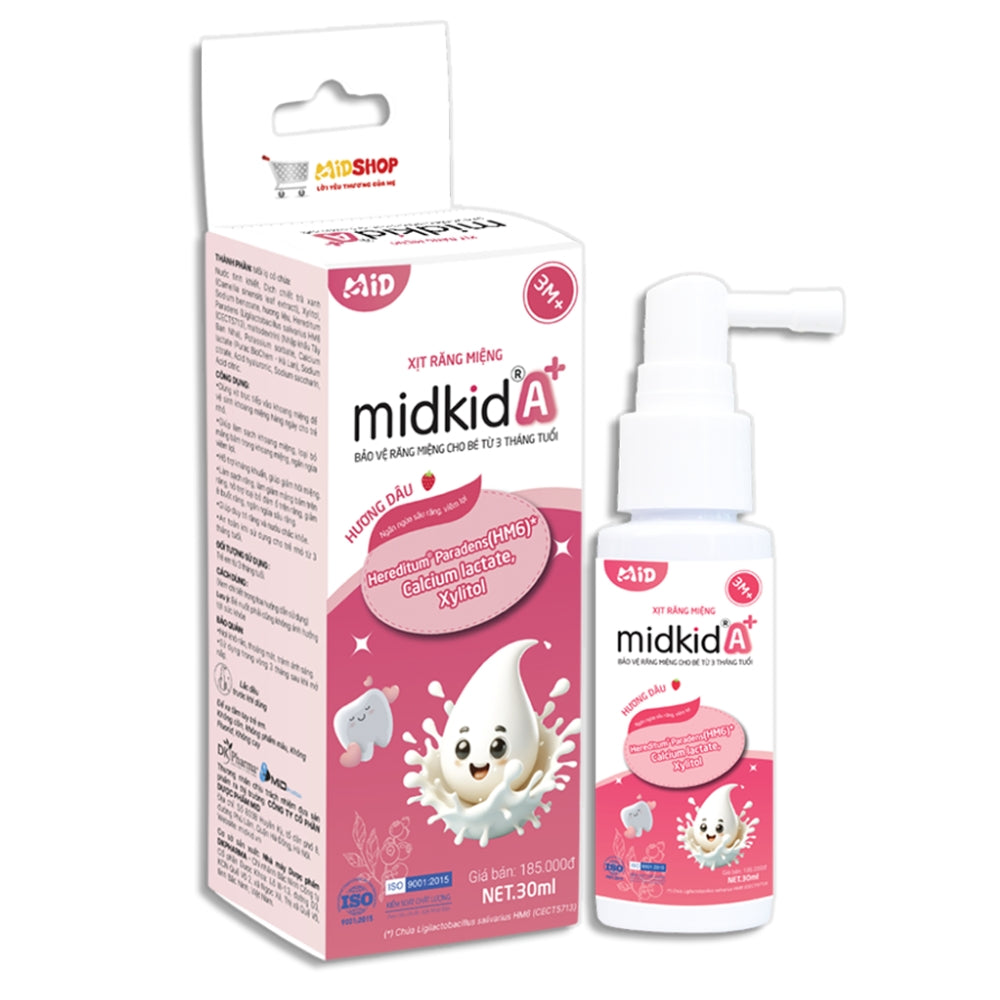 Midkid A+ Oral Spray Strawberry Flavor for Babies (3+ months)
