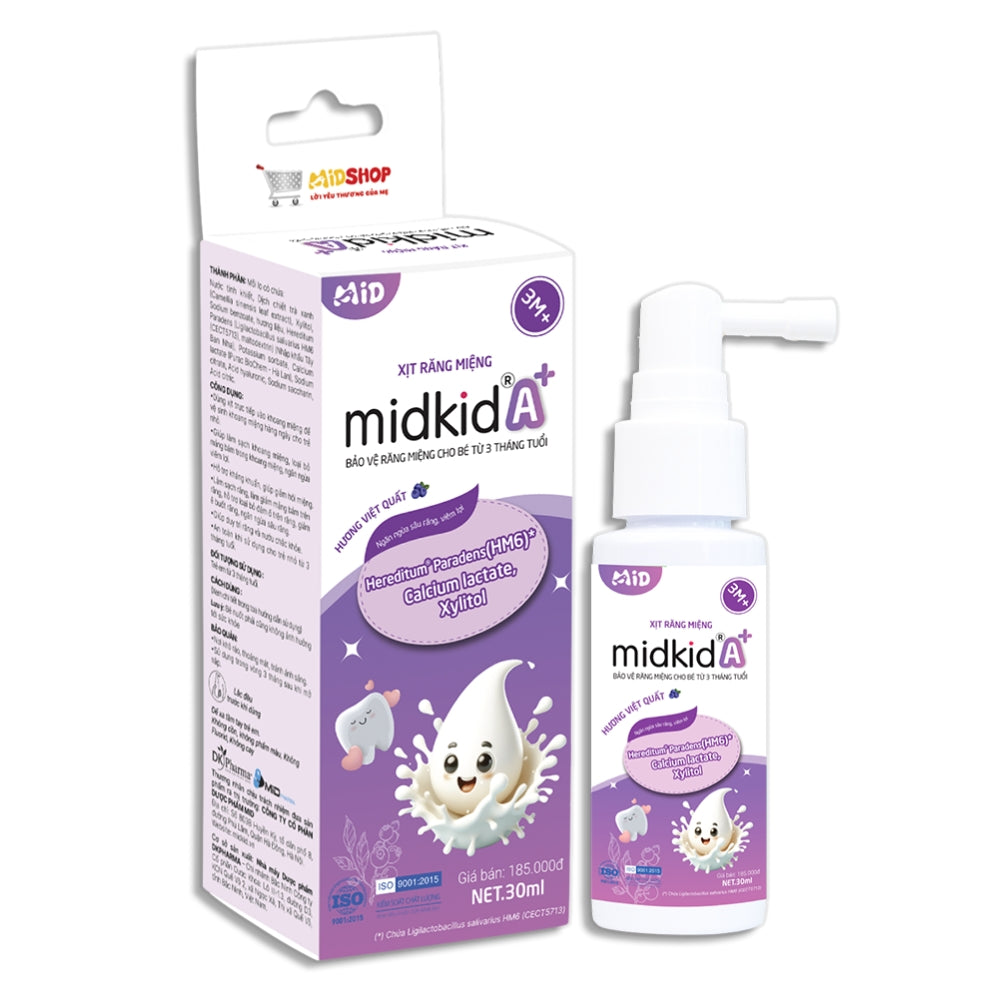 Midkid A+ Oral Spray Blueberry Flavor for Babies (3+ months)